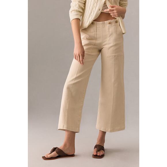 Anthropologie The Kit Cropped Highrise Wideleg Trouser Jeans - 26 P